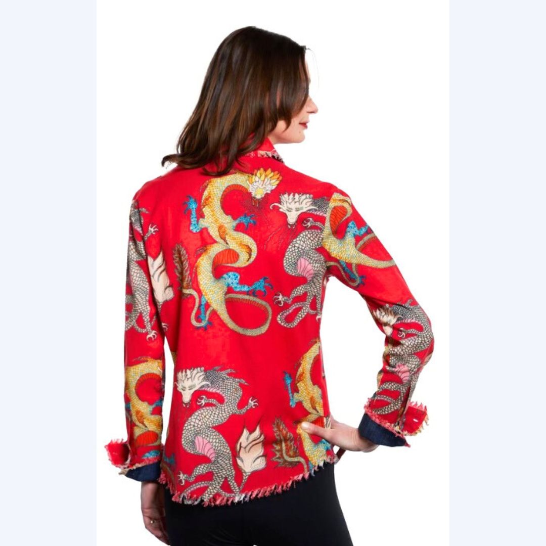 Red Dragon Print Shirt