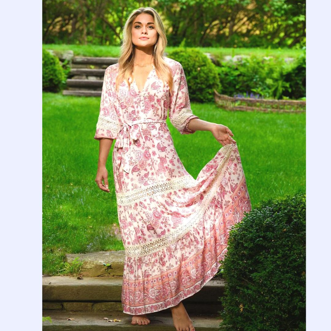 Romantic Tiered Floral Dress - Kristin Chase